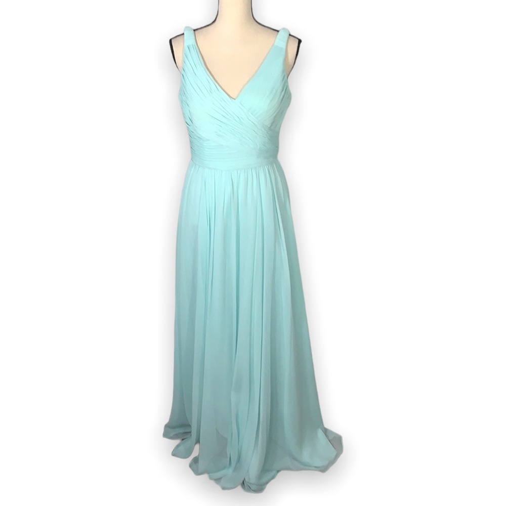 Mori Lee Madeline Gardner Blue Bridesmaid Dress Size 10 Formal Gown